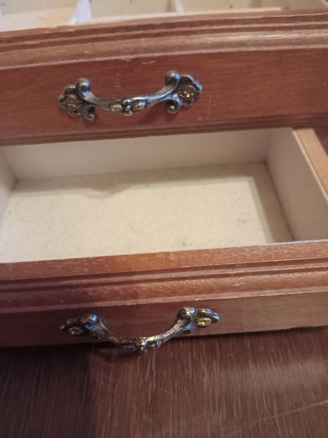 Vintage Wooden Jewelry Box with 2 Drawers - photo 3
