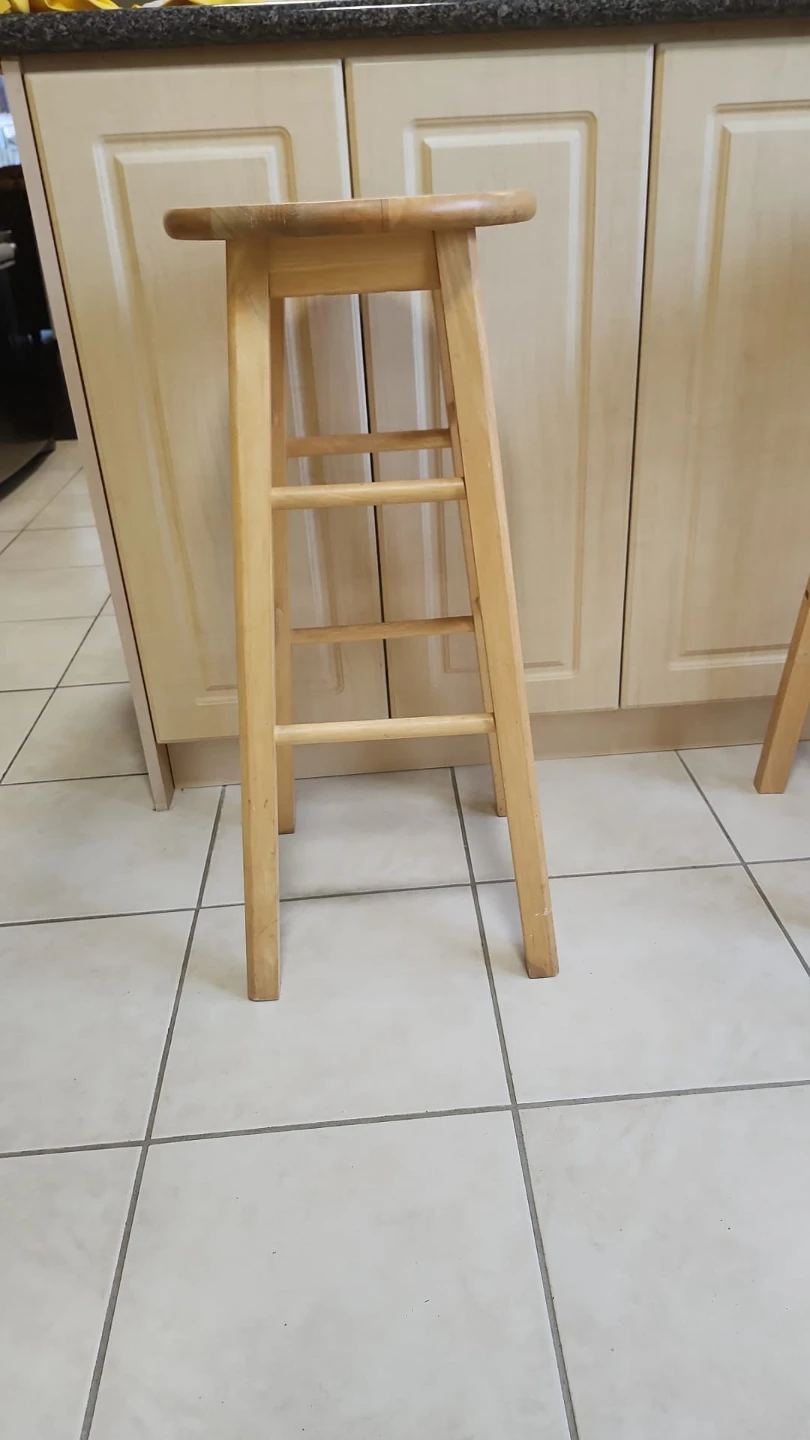 Set of 2 Natural Solid Wood Bar Stools - 29" Counter Height - photo 2