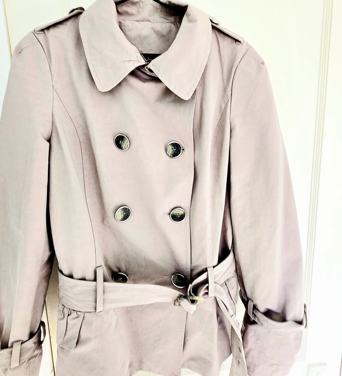 Women's Double-Breasted Short Trench Coat - photo 2