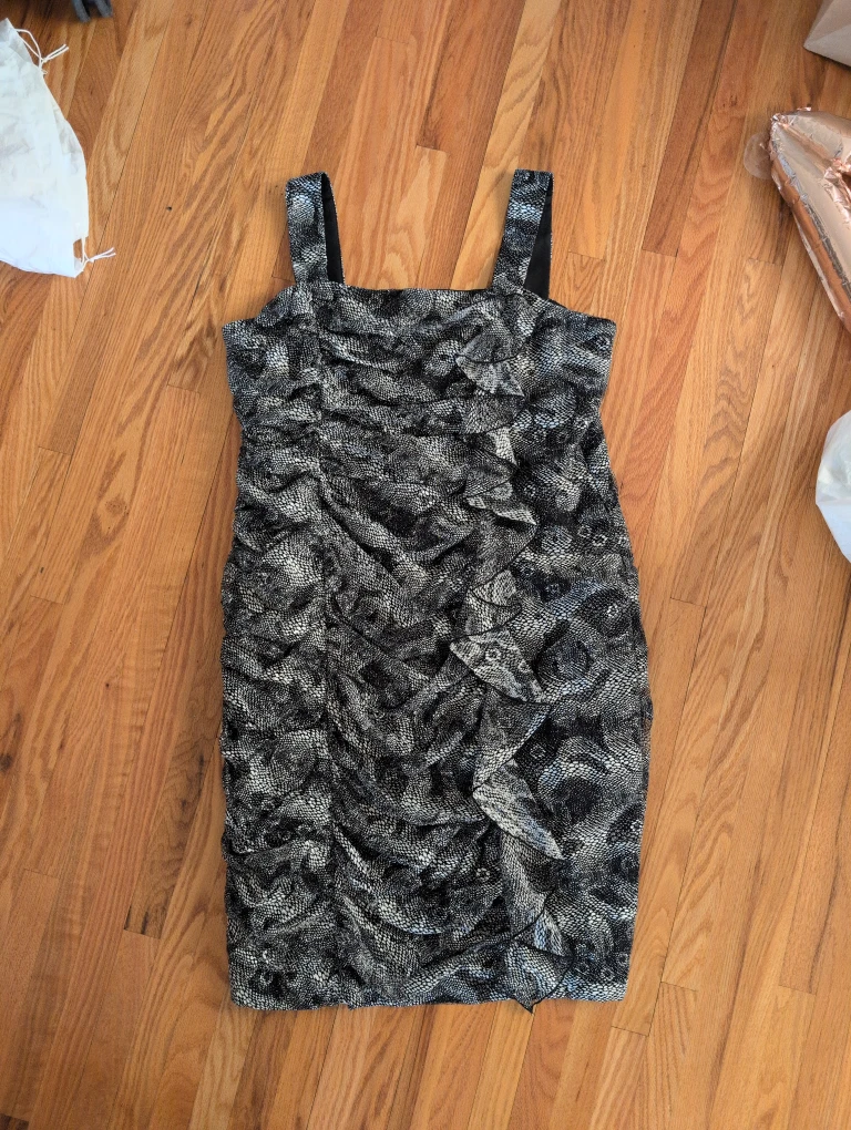 Women's Ruched Print Prom Dress