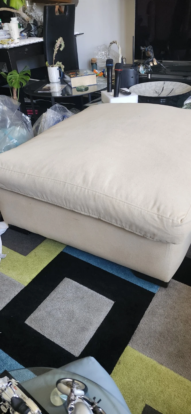 Large Square Upholstered Ottoman - photo 2