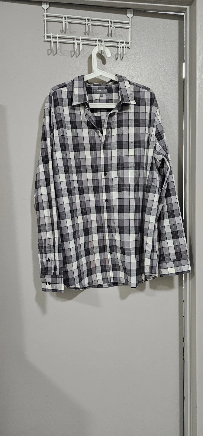 Denver Hayes Men's Plaid Long Sleeve Shirt XL