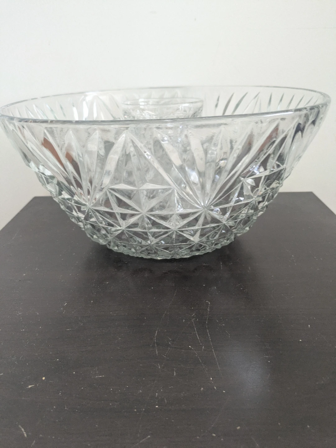 Crystal Glass Punch Bowl with Cups Set
