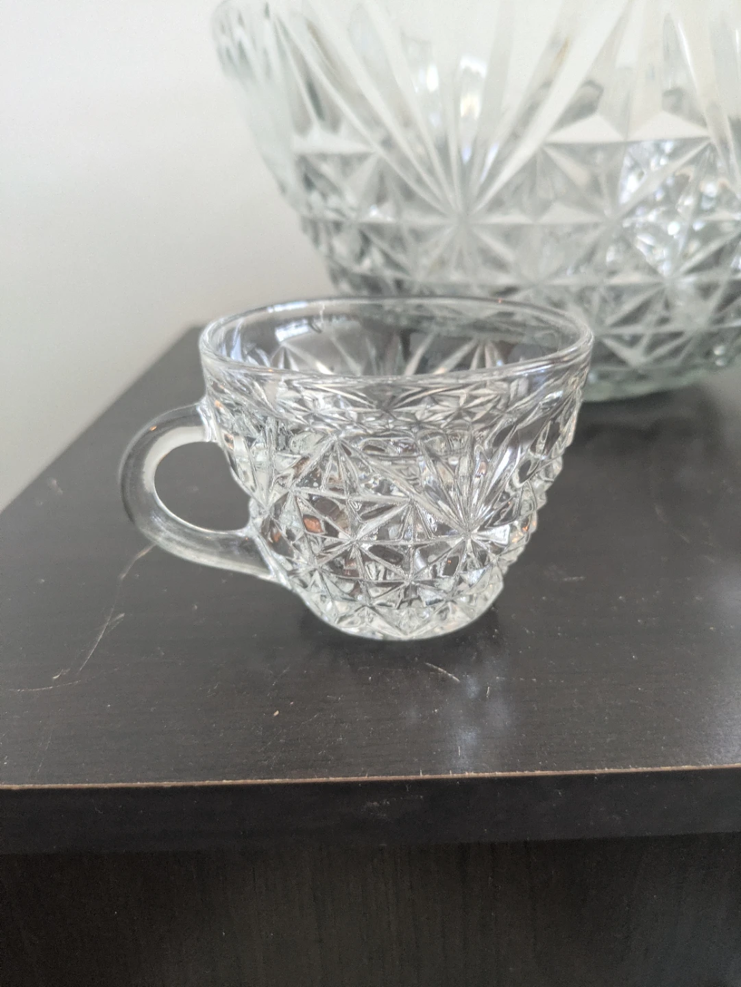 Crystal Glass Punch Bowl with Cups Set - photo 3