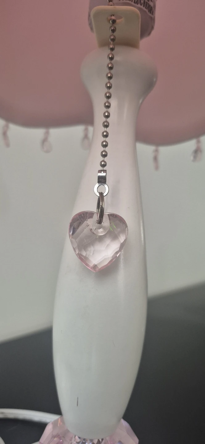 Pink Beaded Heart Lamp - photo 2