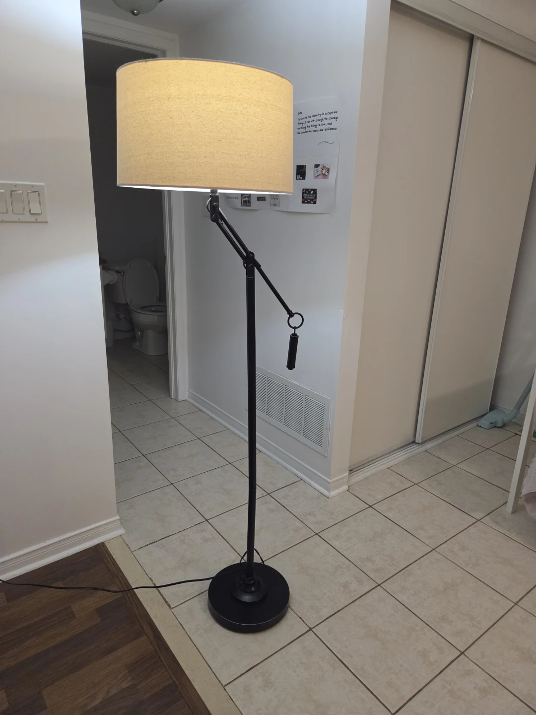 Adjustable Floor Lamp with Beige Shade - photo 3