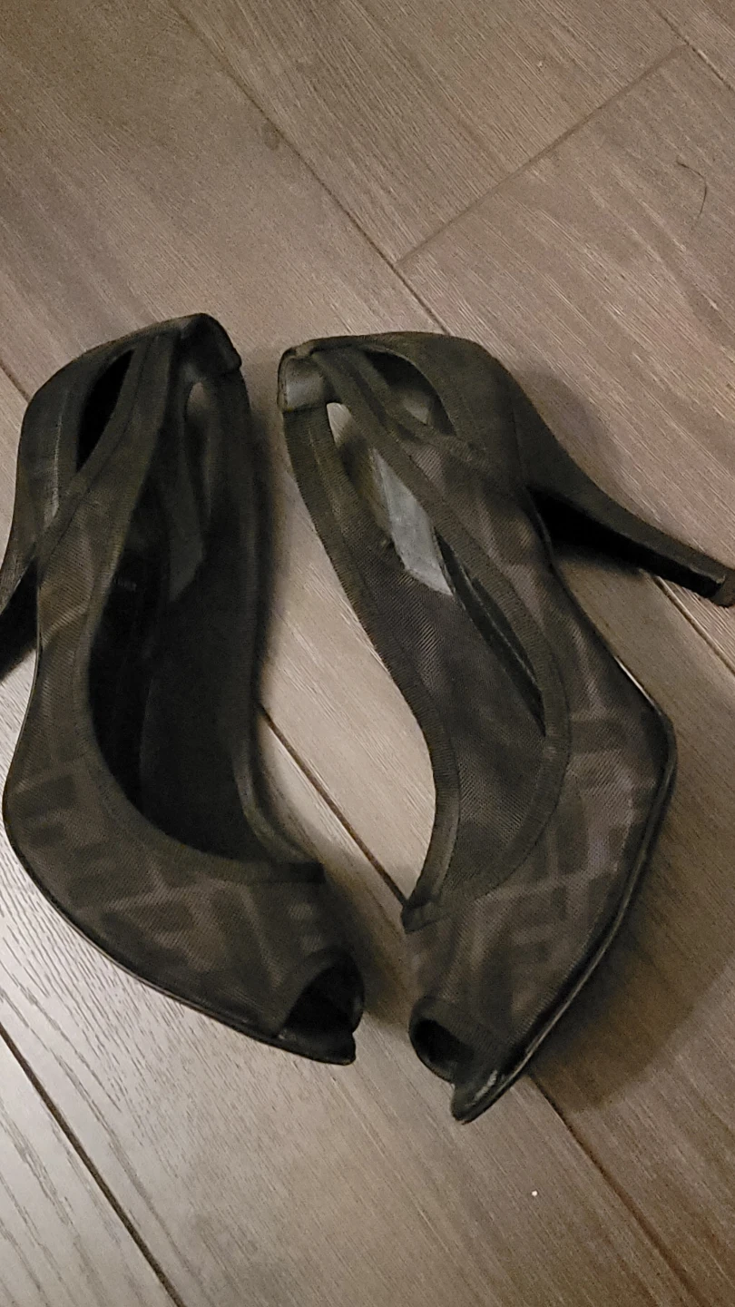 Vintage Fendi Black Mesh Peep-Toe Heels - photo 5