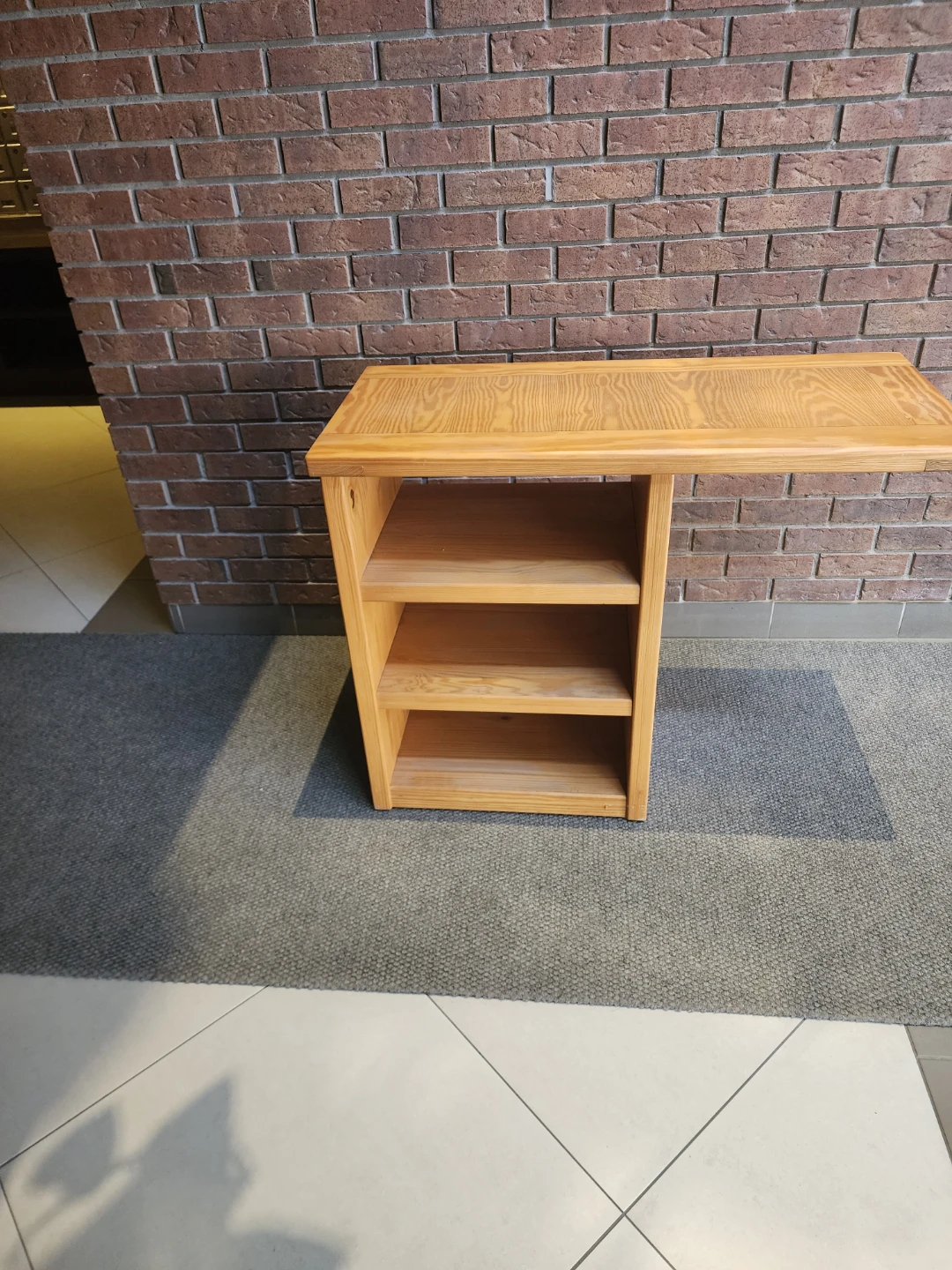 Solid Wood Console Table with Shelves