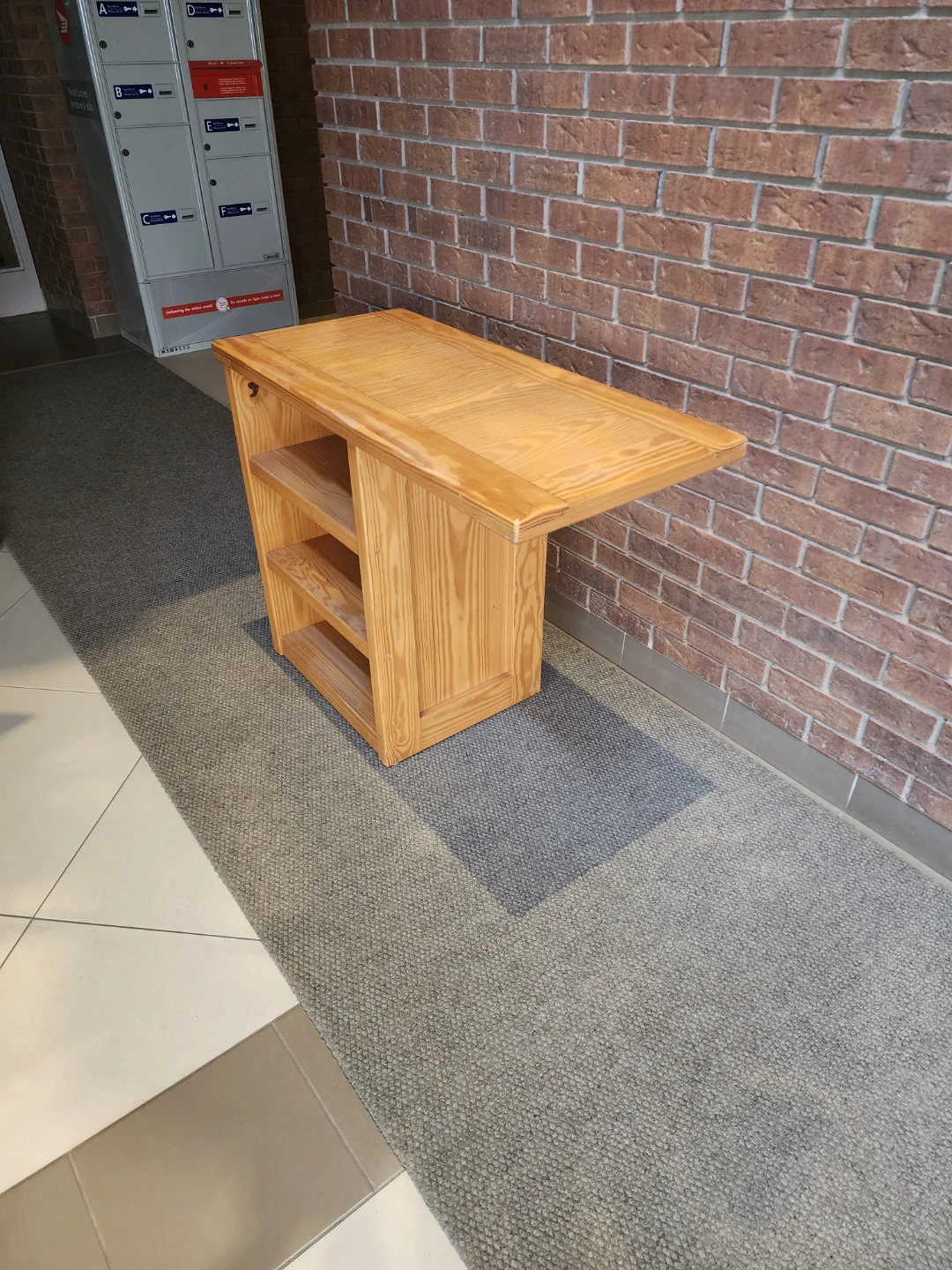 Solid Wood Console Table with Shelves - photo 2