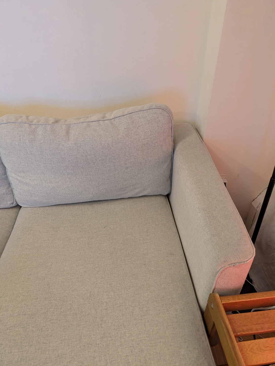 Light beige L-Shaped Sectional Sofa - photo 3