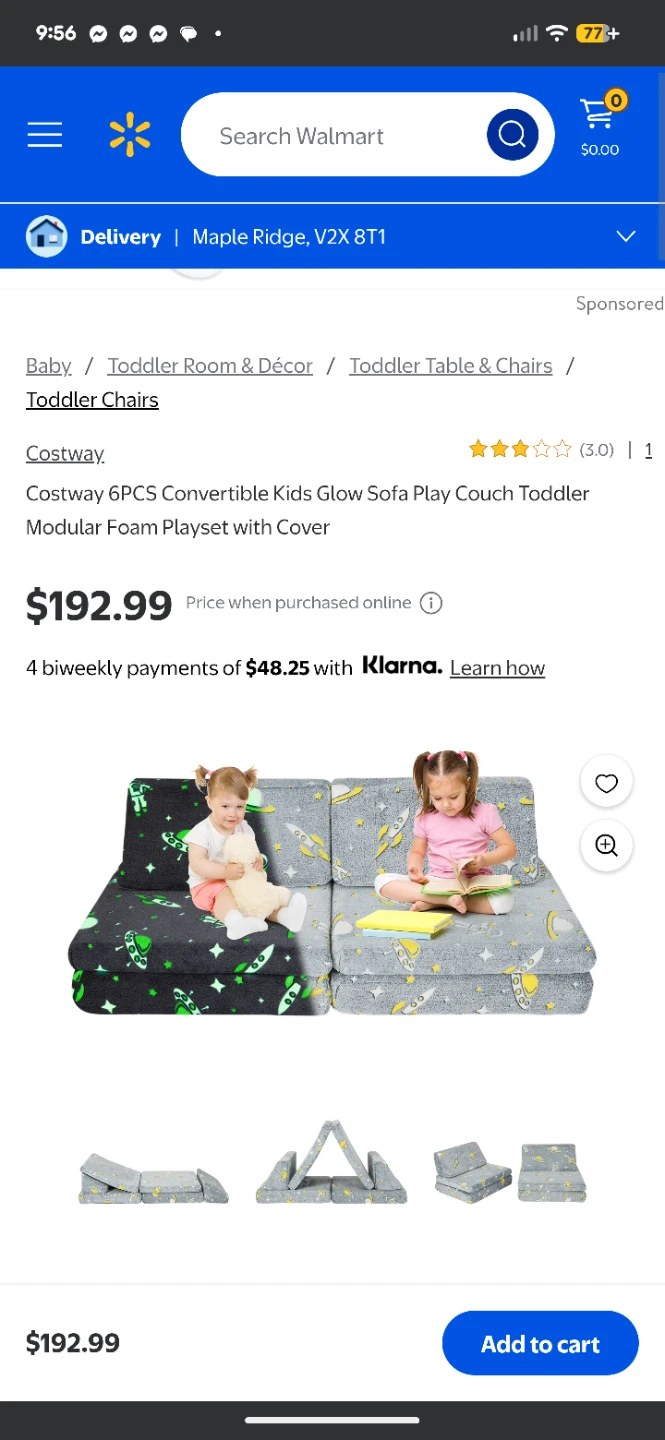 Glow in the dark kids couch