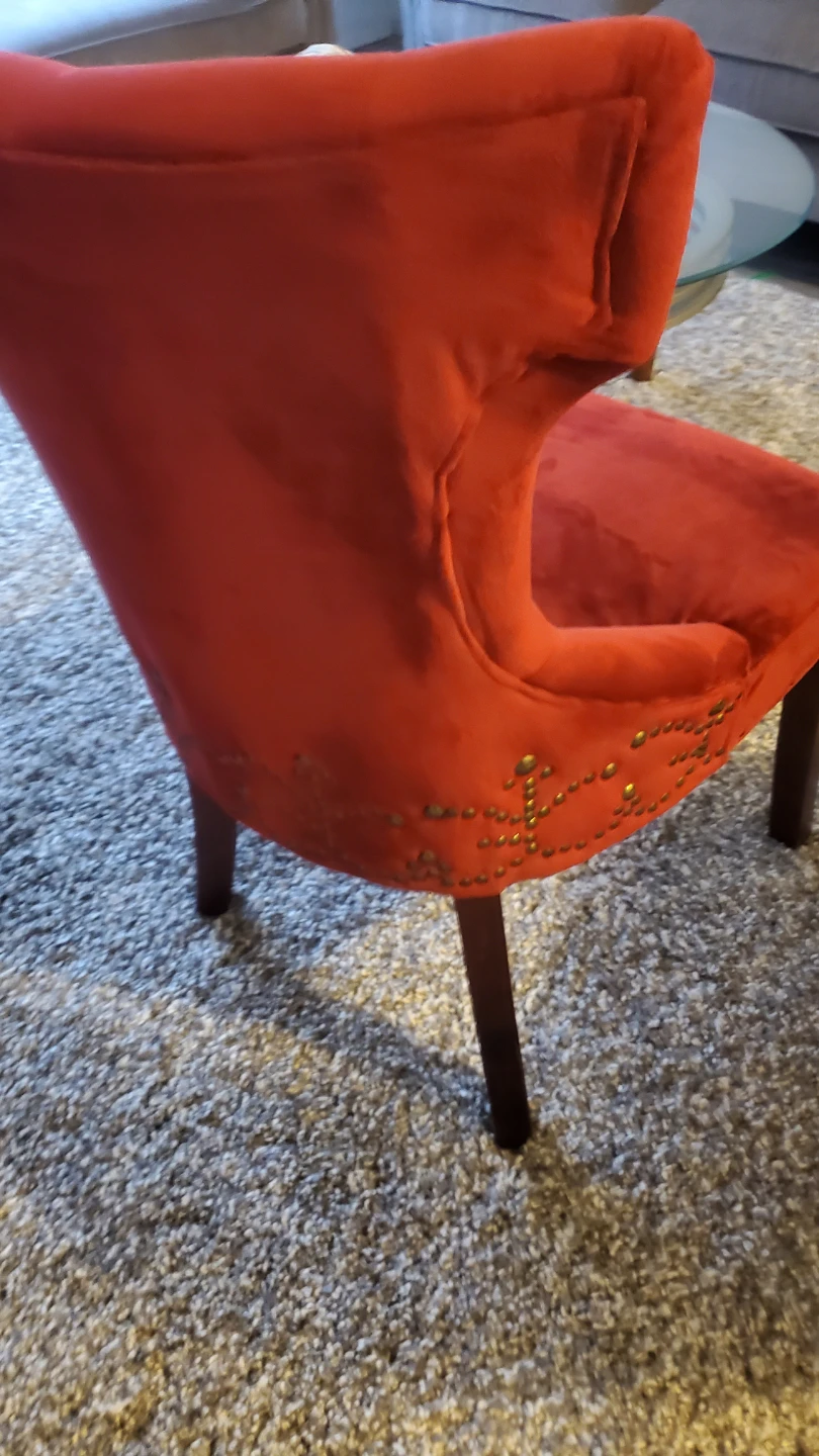 Red Velvet Tufted Accent Chair $135 for both - photo 3