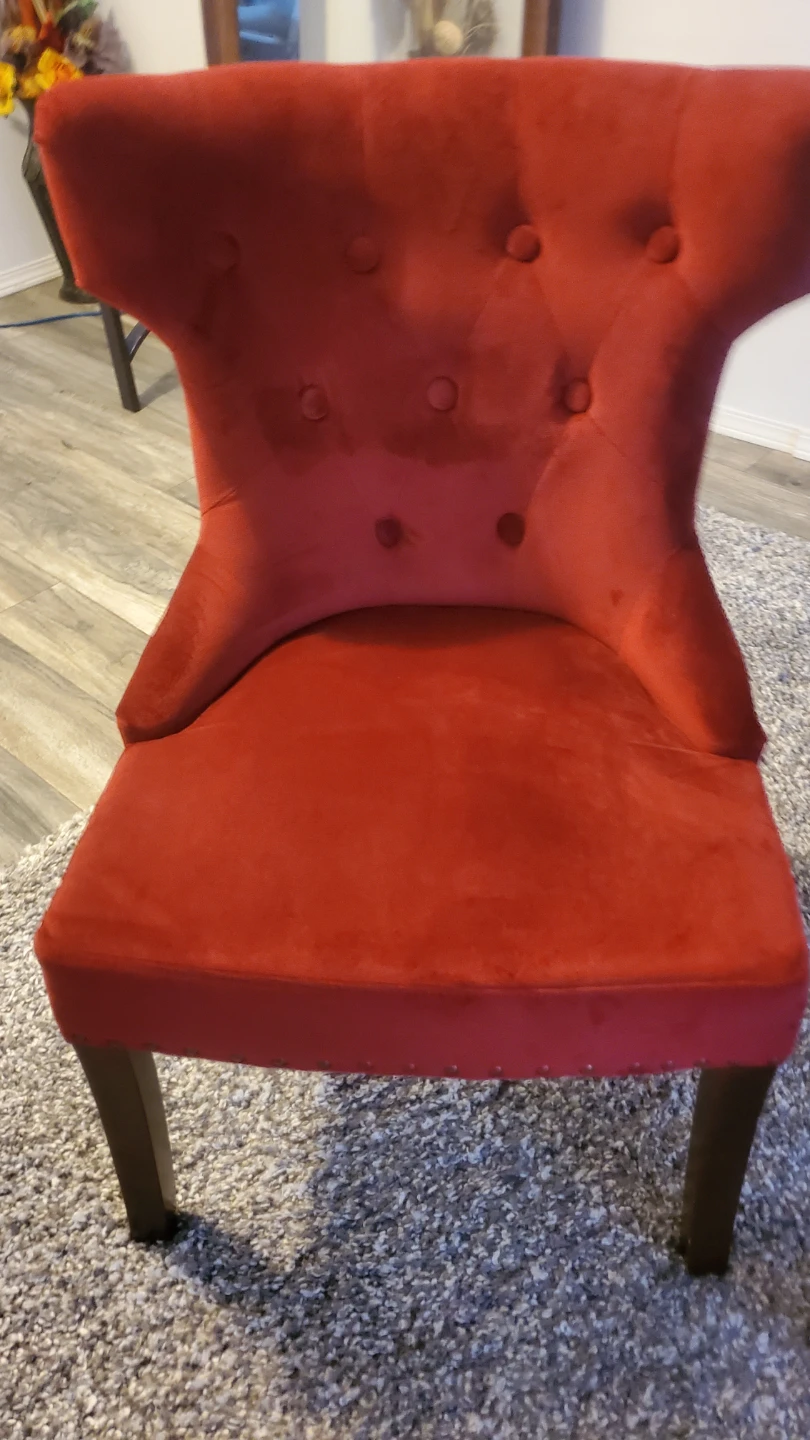 Red Velvet Tufted Accent Chair $135 for both - photo 5
