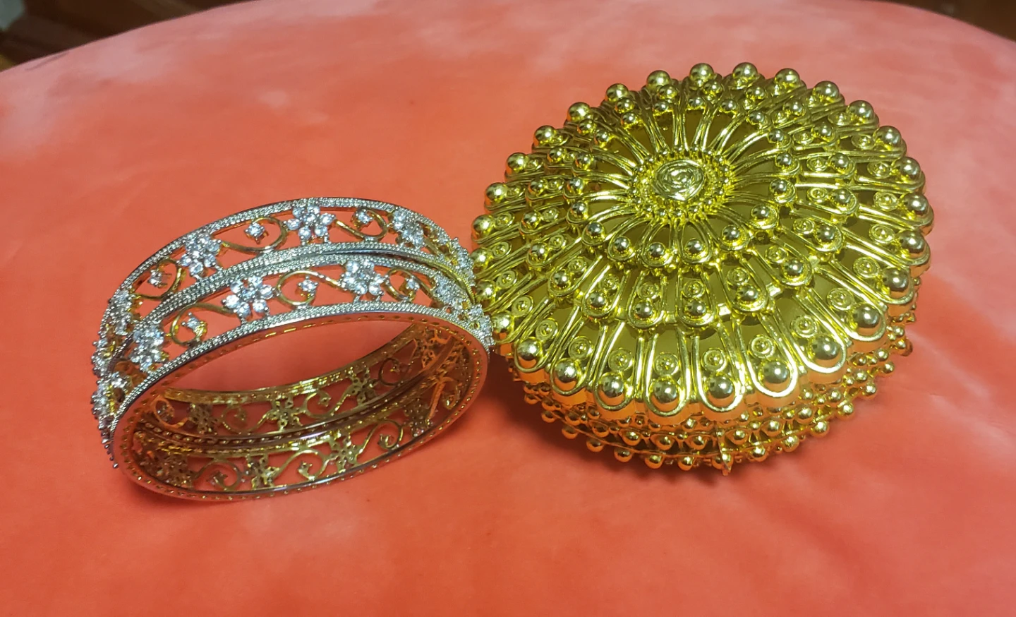Set of 2 Ornate Bangles with Decorative Box - photo 4