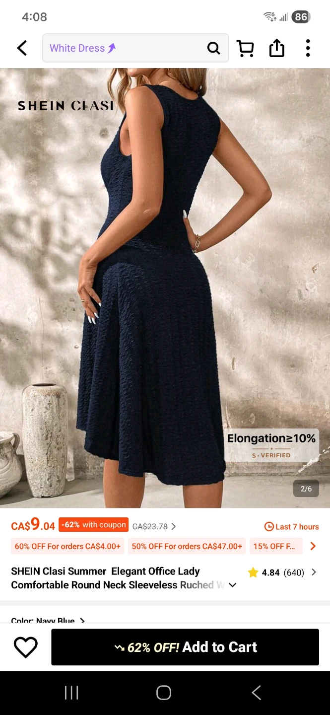 SHEIN Classy Summer Dress - Navy Blue - photo 2