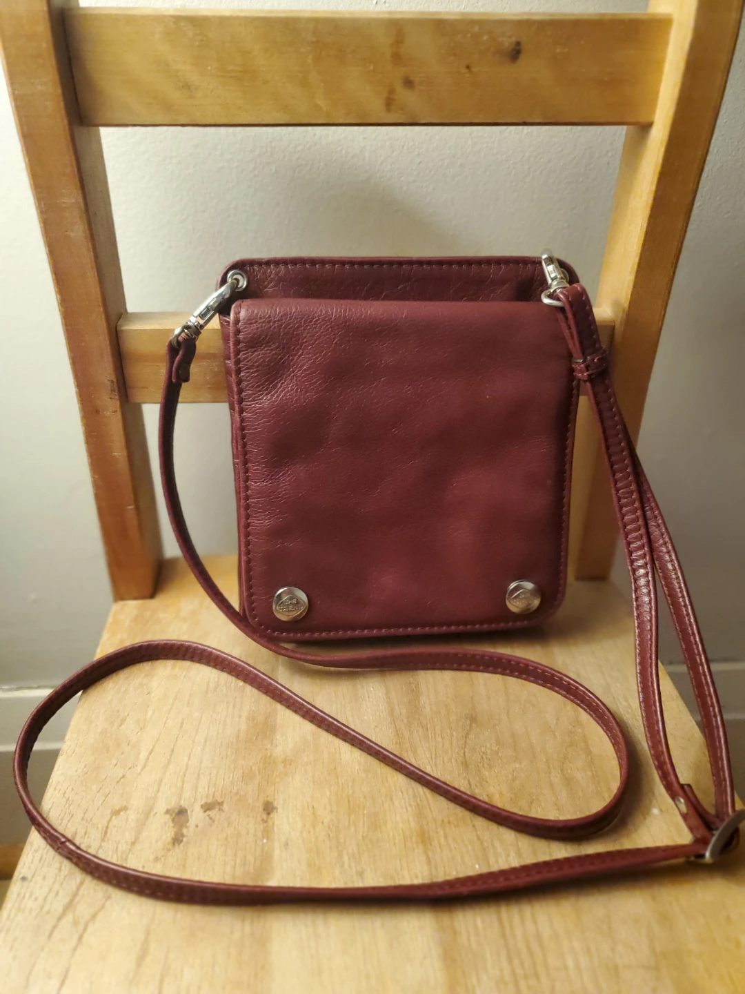 The Trend Leather Crossbody Bag - Burgundy - photo 2