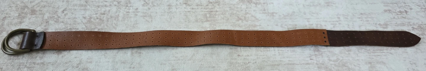 Brown Leather Belt with D-Ring Buckle - photo 2