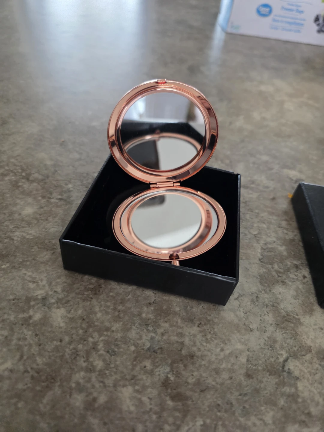 ElegantPark Rose Gold Engraved Compact Mirror for Sister - photo 2