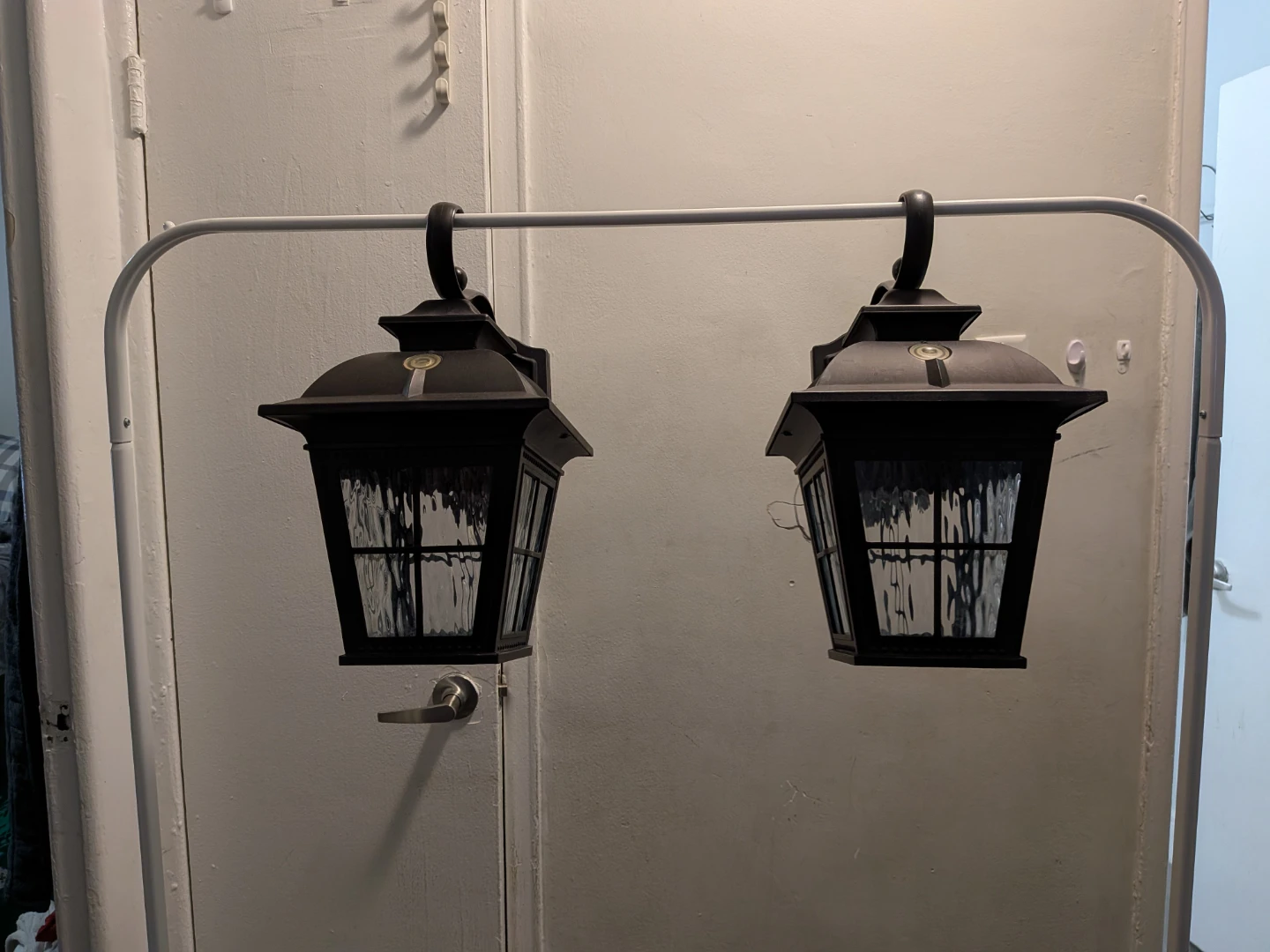 Set of 2 Black Outdoor Wall Lanterns