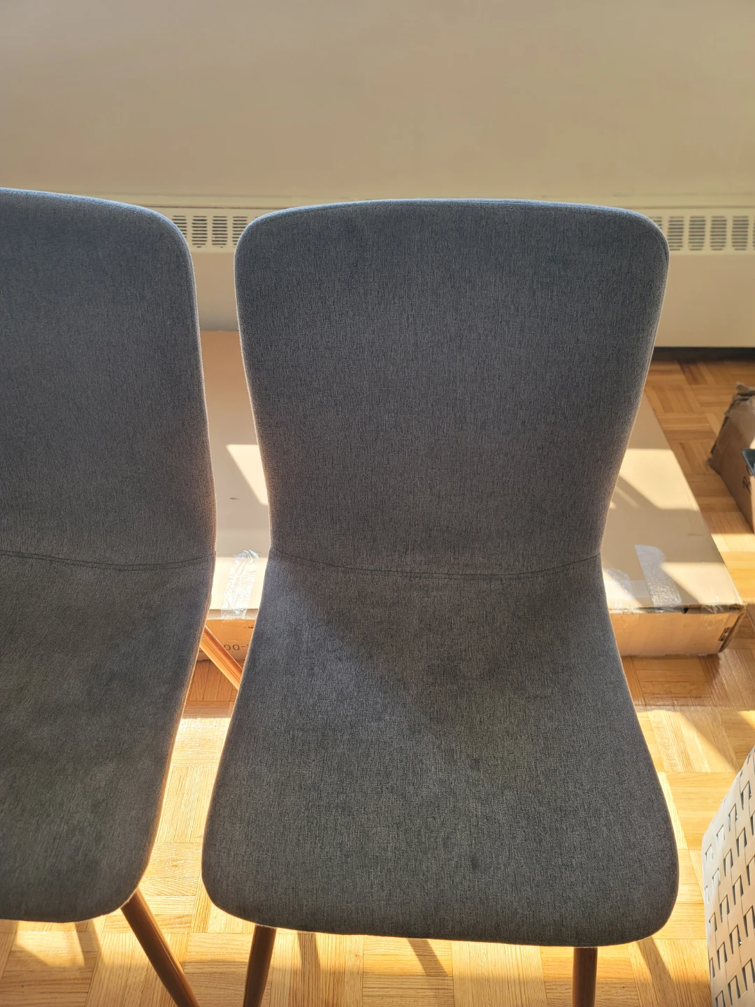 Set of 4 Grey Fabric Dining Chairs - photo 3