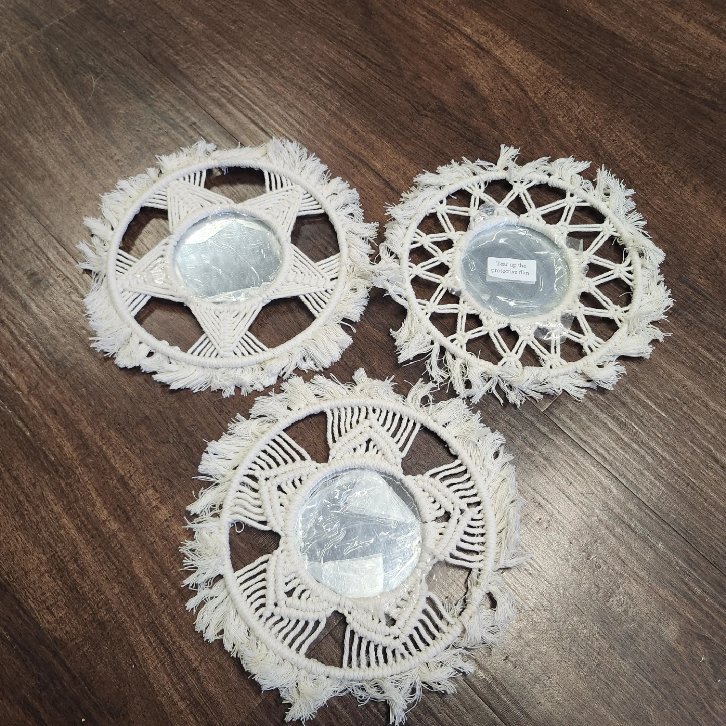 Set of 3 Macrame Wall Hanging Mirrors