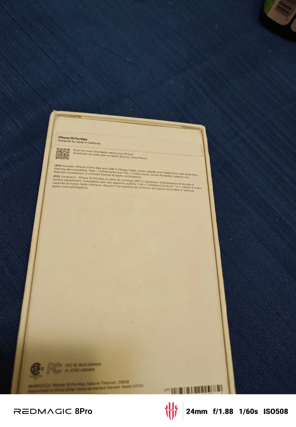 Apple iPhone 15 Pro Max Natural Titanium 256GB. Only box