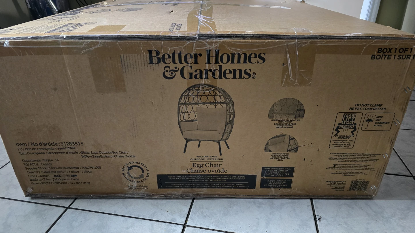 Better Homes & Gardens Willow Sage Outdoor Egg Chair - photo 2