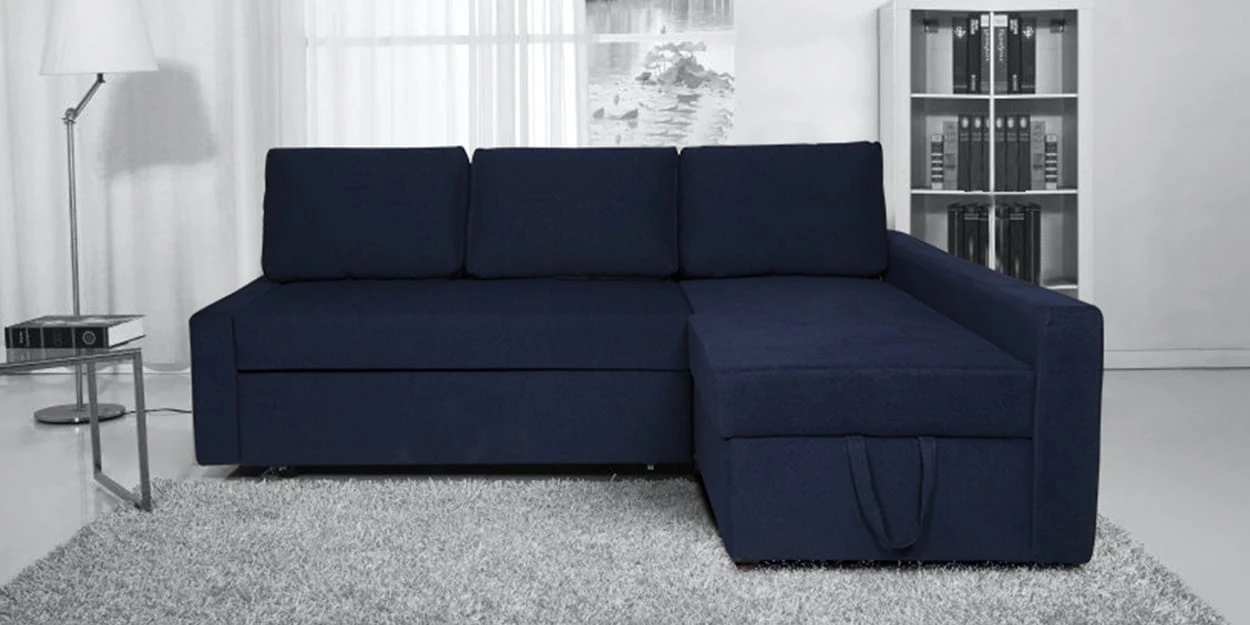 IKEA Dark Blue Sectional Sofa L shape with Storage