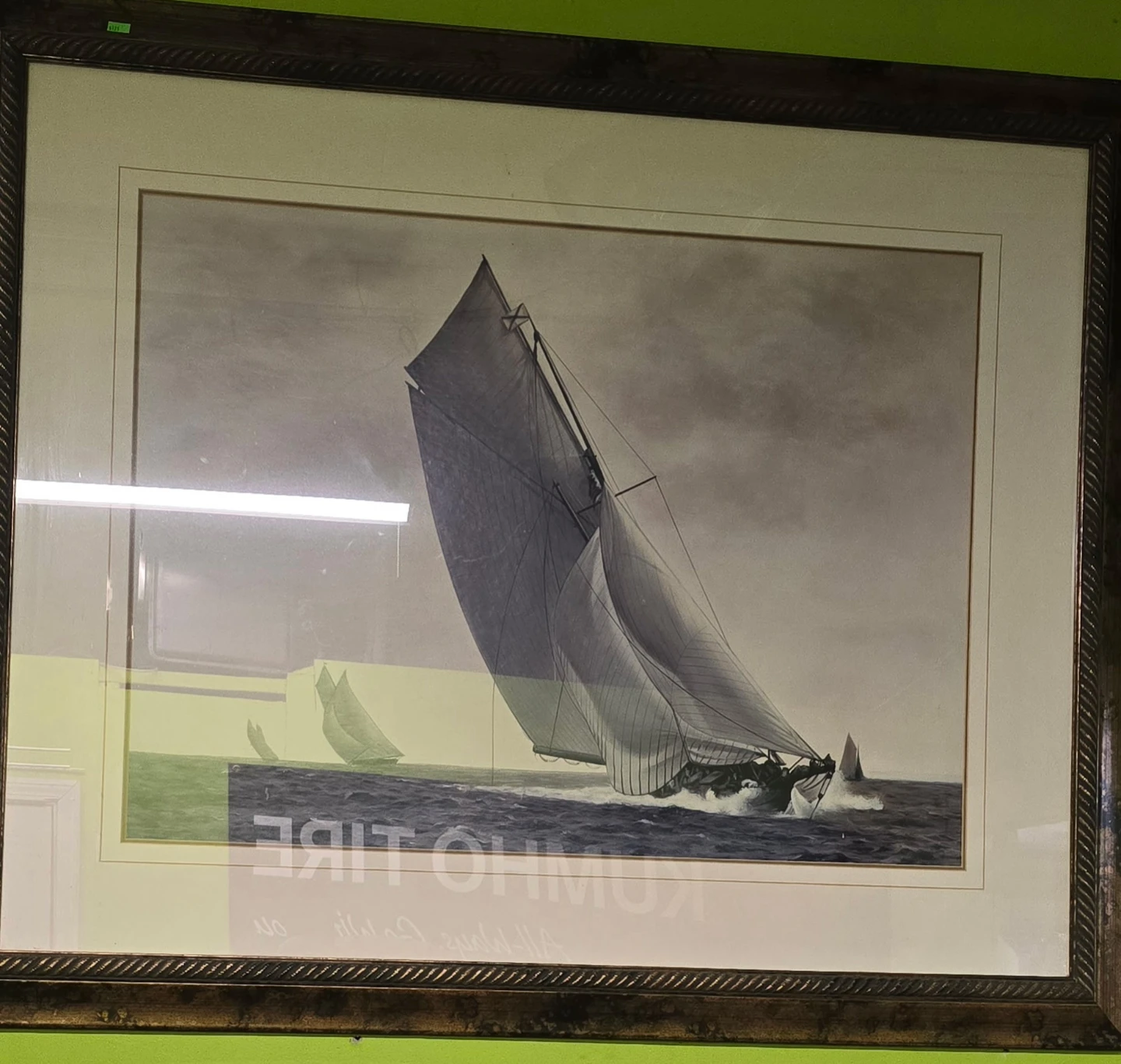 Large Framed Sailboat Nautical Wall Art - photo 2