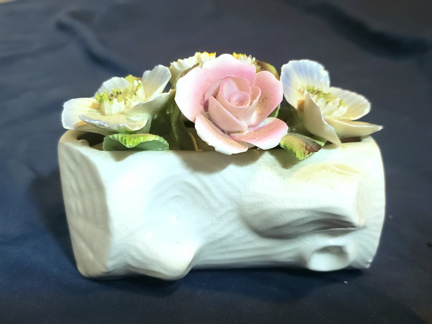Royale Stratford Vintage Bone China Log with Flowers