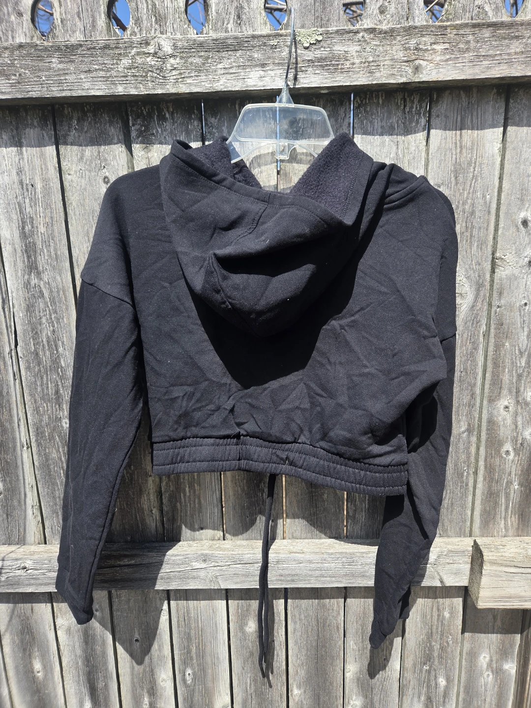 IRIS Black Cropped Hoodie Size L - photo 3