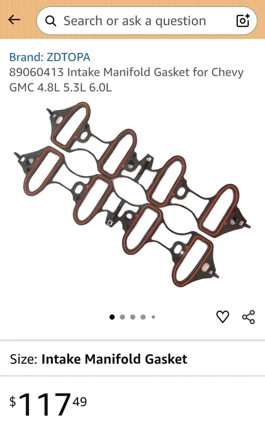 Intake Manifold Gasket for Chevy GMC 4.8L 5.3L 6.0L