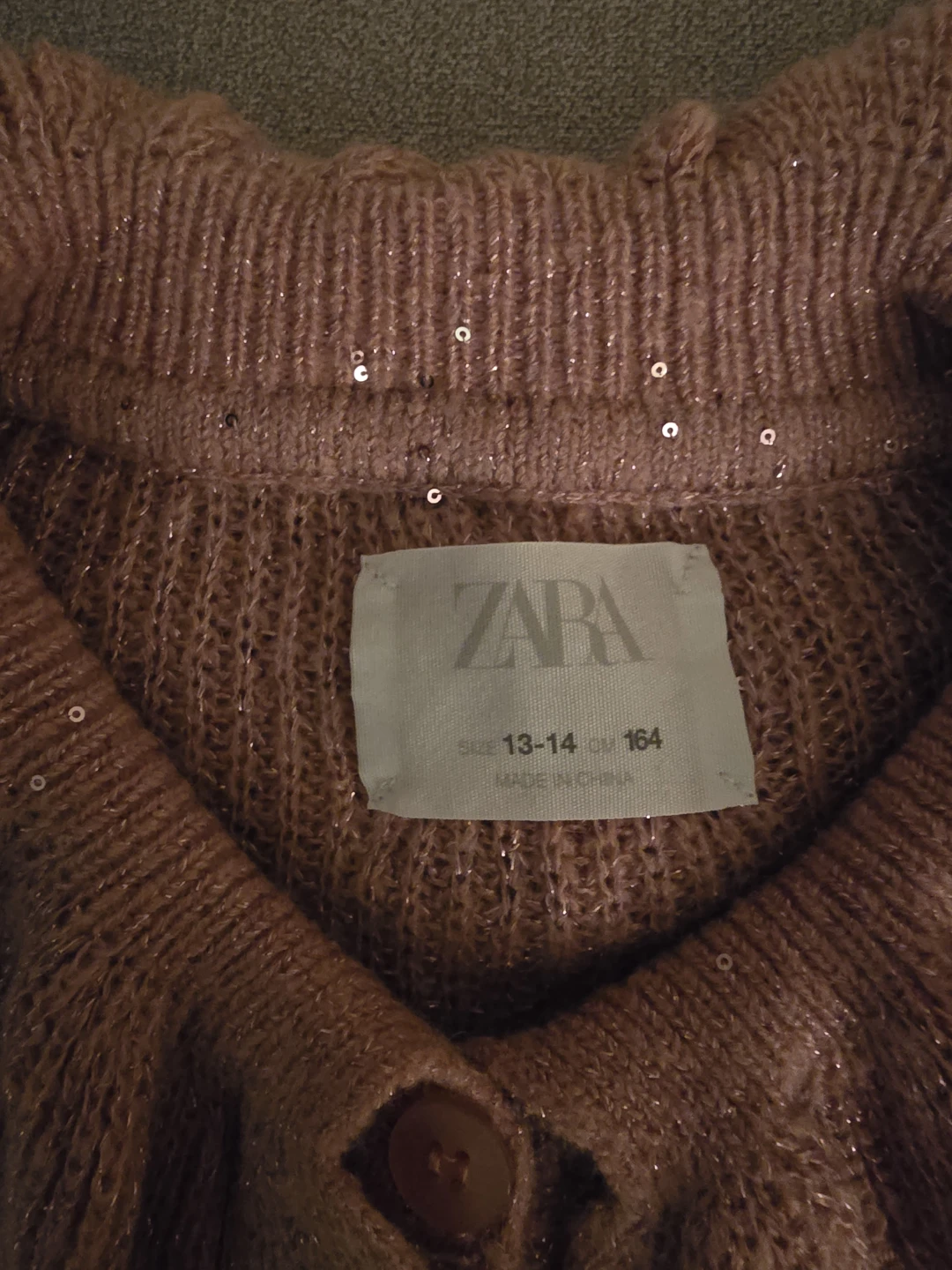 Zara Girls' Pink Sequin Cardigan Size 13-14 Years - photo 2