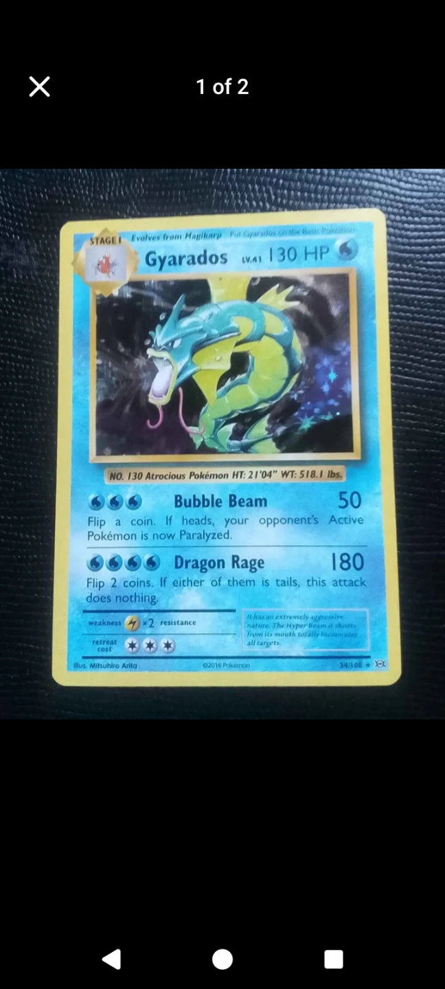 Pokémon Card - Gyarados - 34/108 - Holo