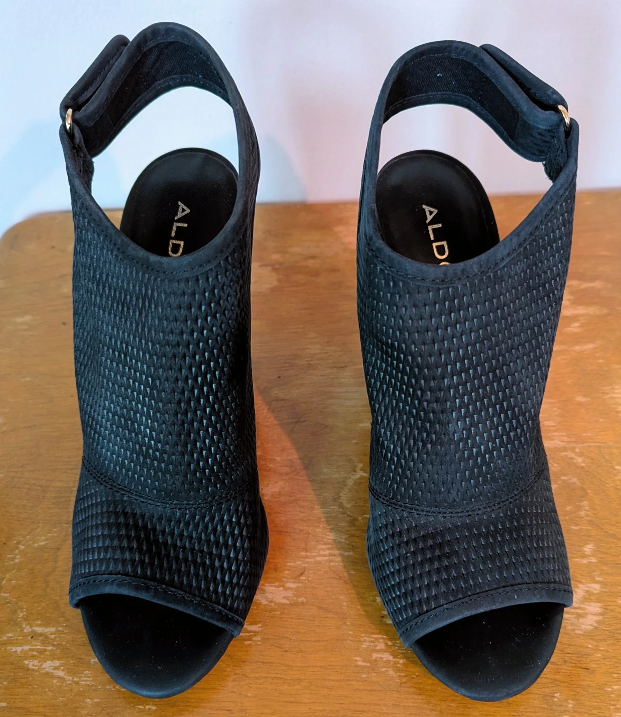 ALDO Black Peep-Toe Heeled Booties - photo 2