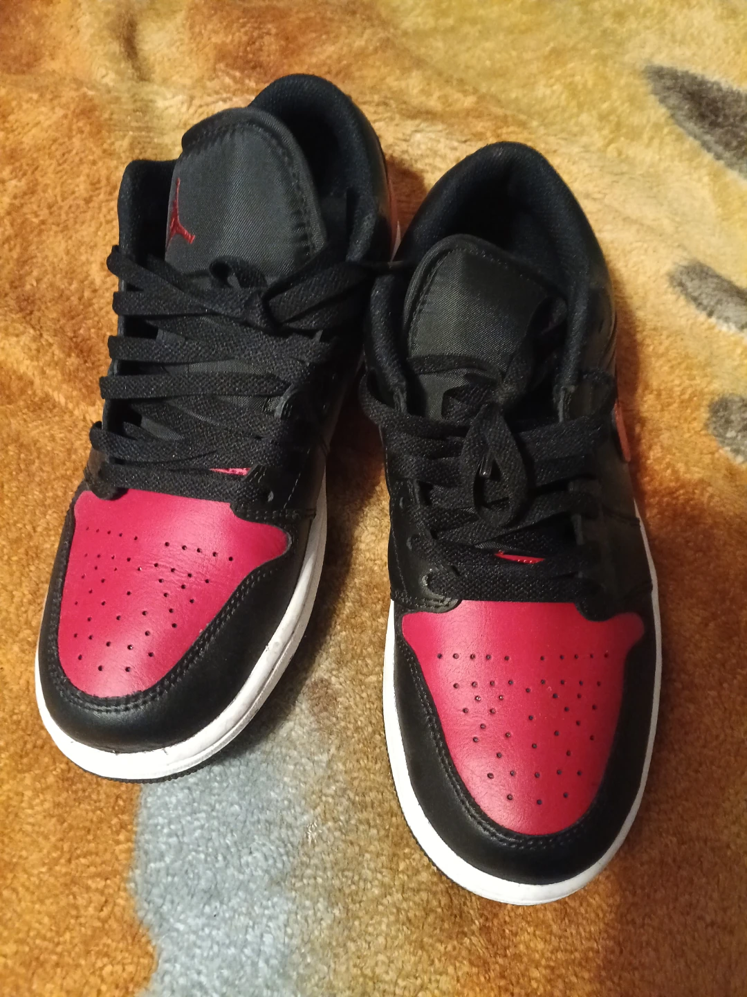 Nike Air Jordan 1 Low Black Red Basketball Shoes - photo 3