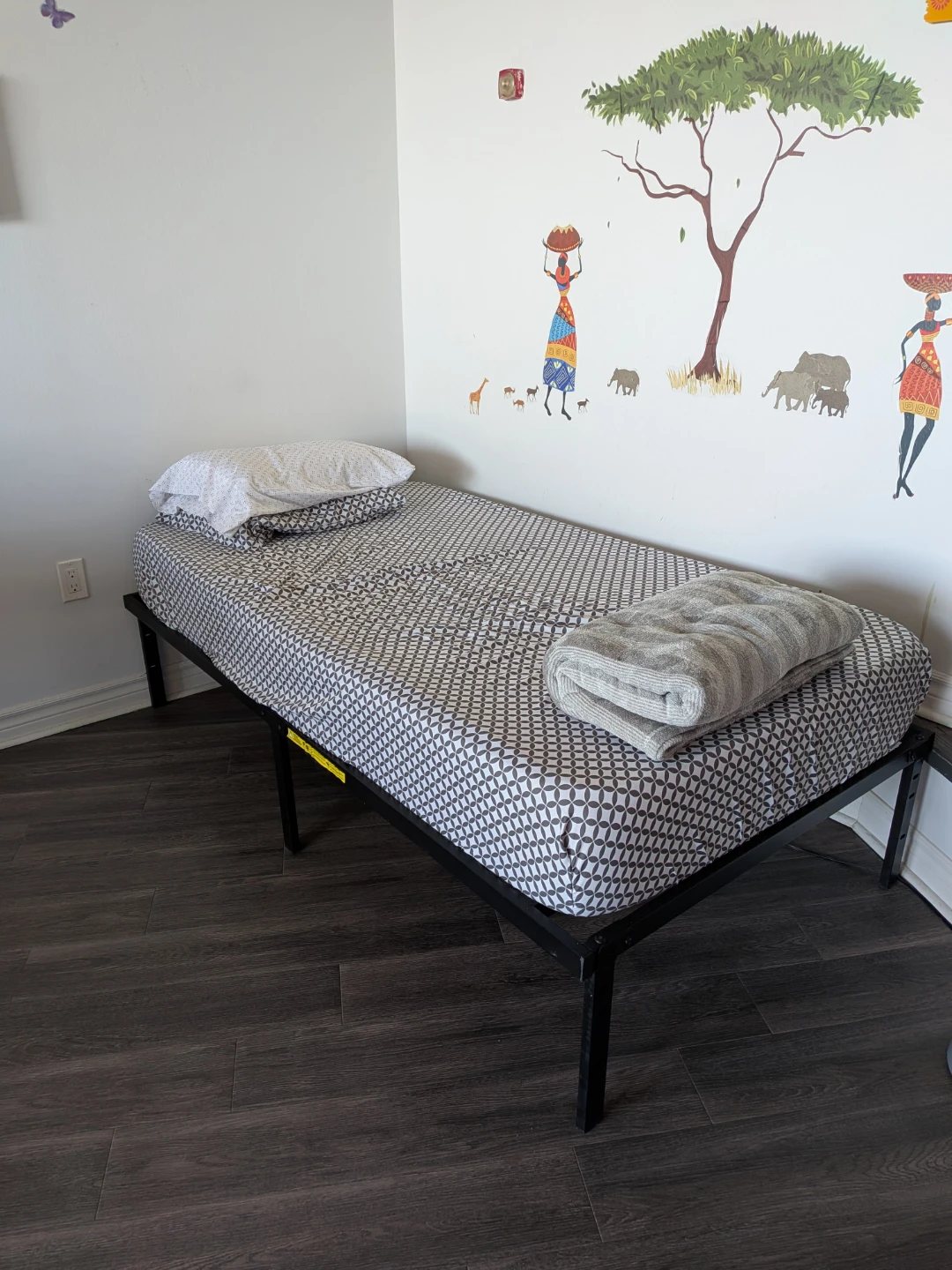 Folding Bed Frame with Mattress