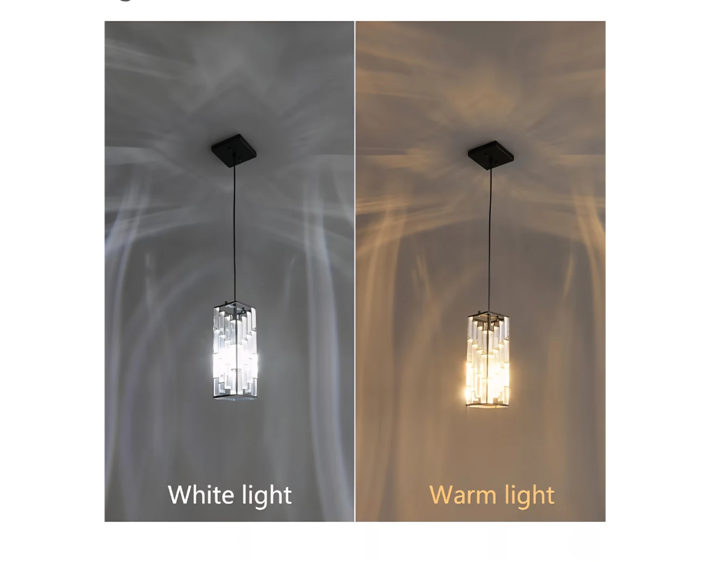 Modern Crystal Pendant Light Fixture - Matte Black Metal - photo 4