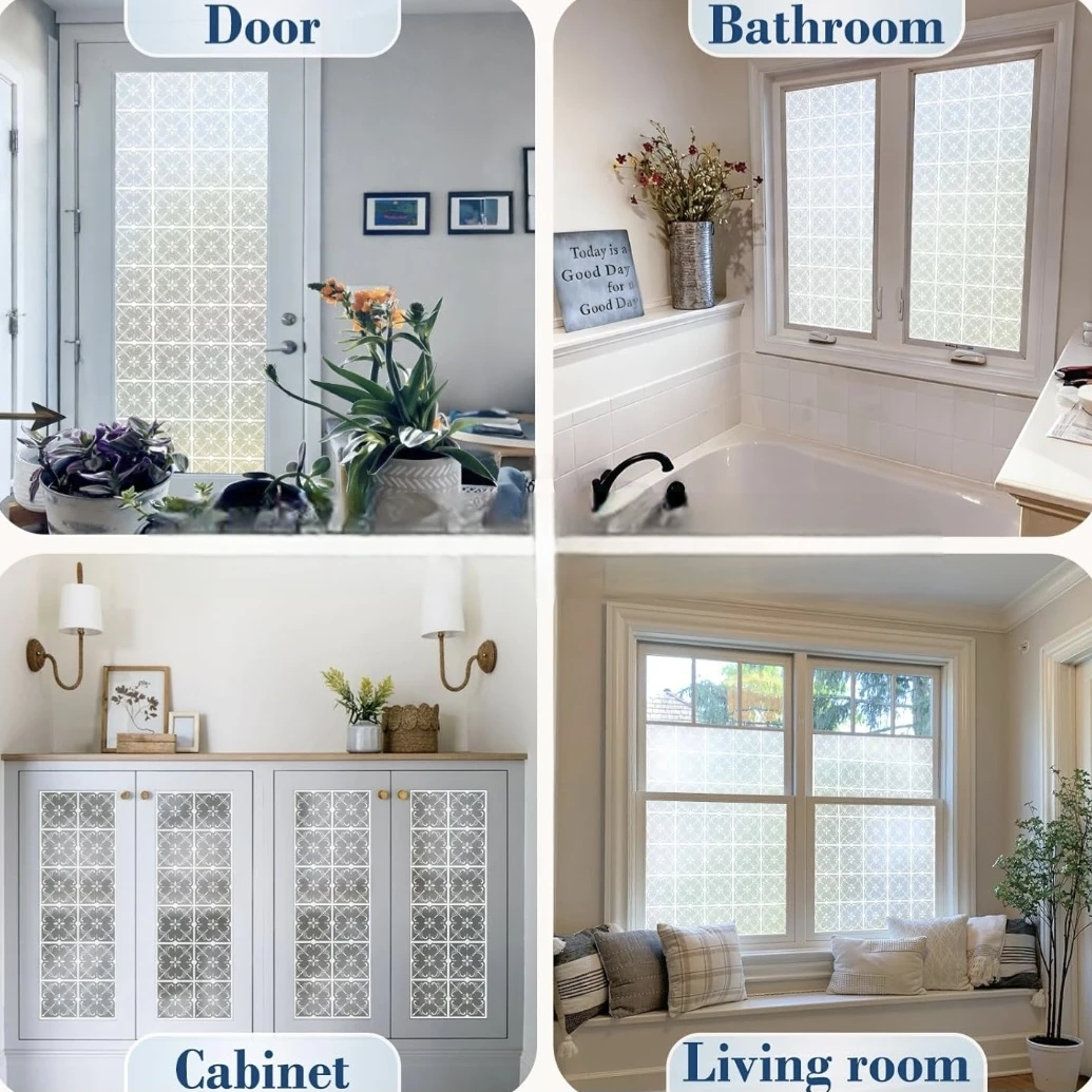 Decorative Frosted Glass Window Privacy Film, 17.5"x78.7" - photo 5
