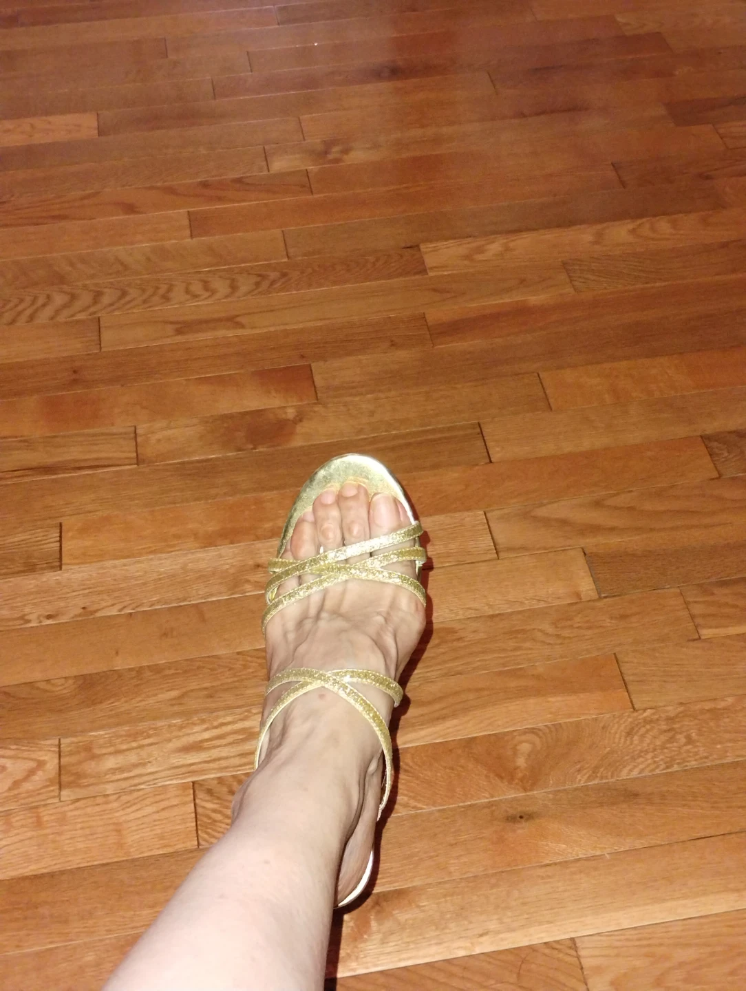 Women's Gold Strappy Heels