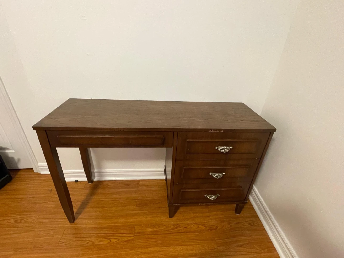 Vintage Wooden Desk with Drawers - photo 2