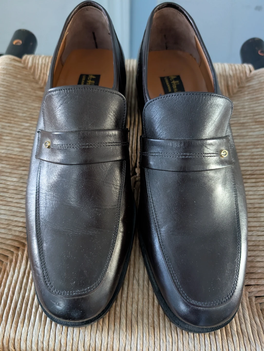 Black Men's Leather Loafer Shoes -