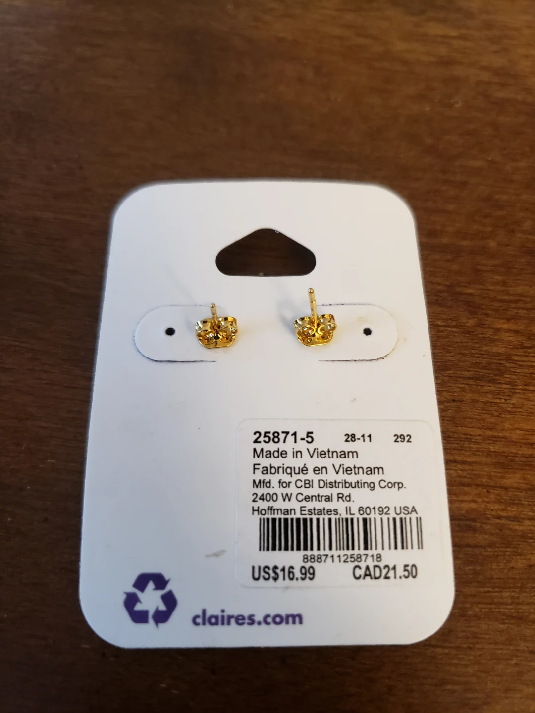 Claire's 18kt Gold Plated Mushroom Earrings - photo 3