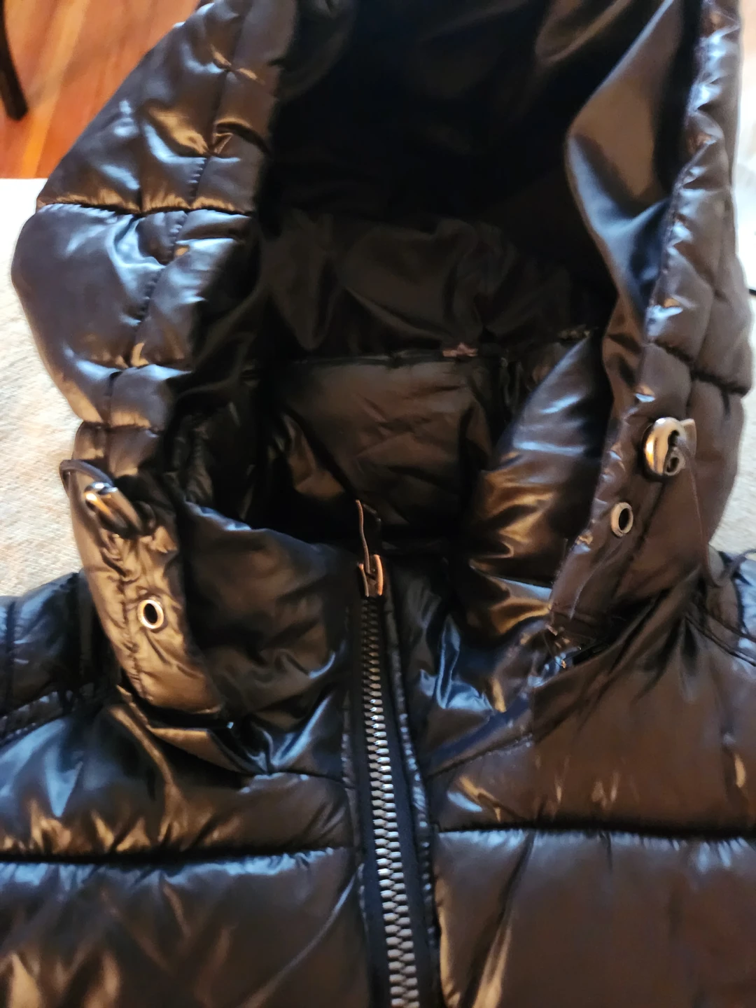Guess Black Puffer Jacket with Hood - photo 2
