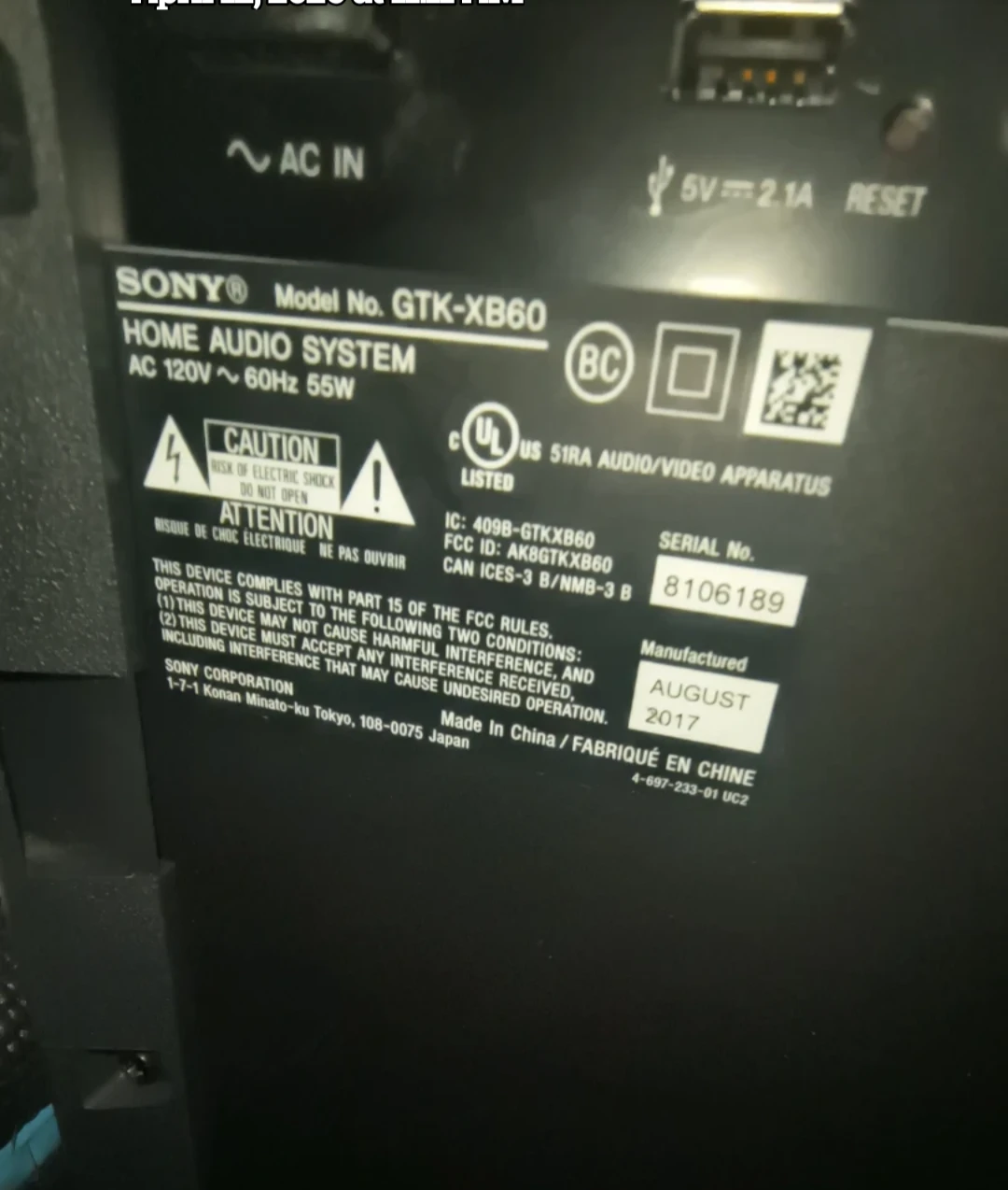SONY GTK-XB60 Wireless Speaker Xtra Bass  and mic set up - photo 2