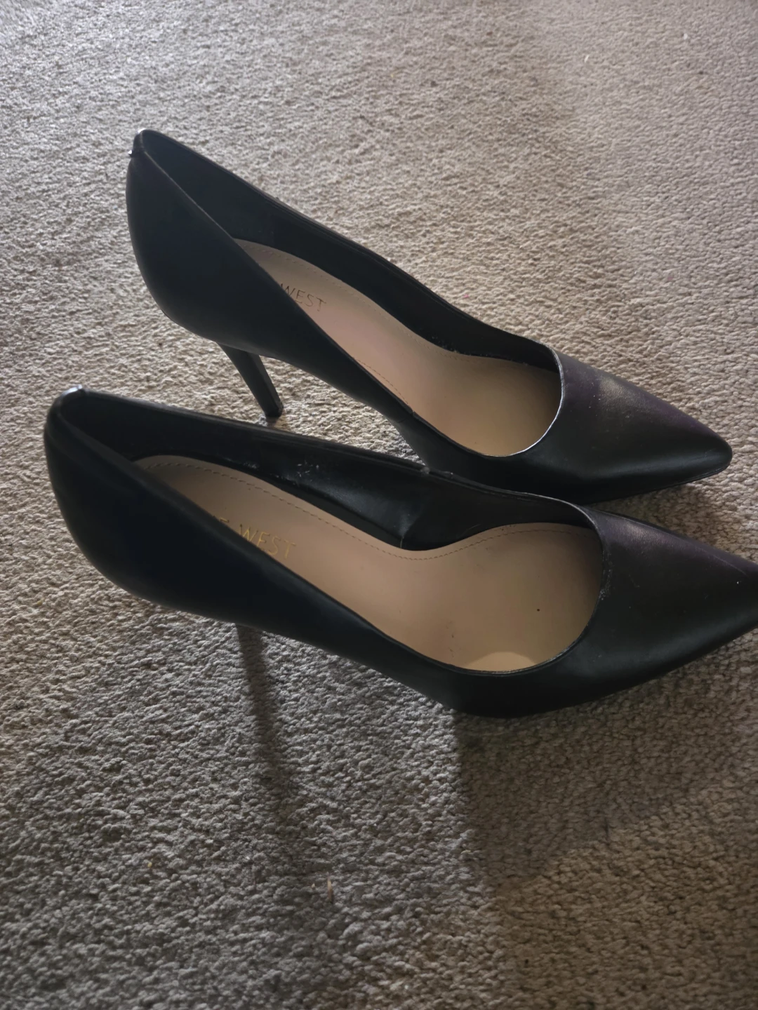 Nine West Black Leather Pointed Toe Pumps - photo 2