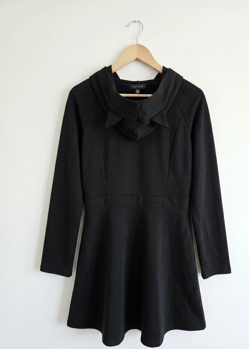 Black Cat Ear Hoodie Dress. Size XL. Pick Up Port moody - photo 5