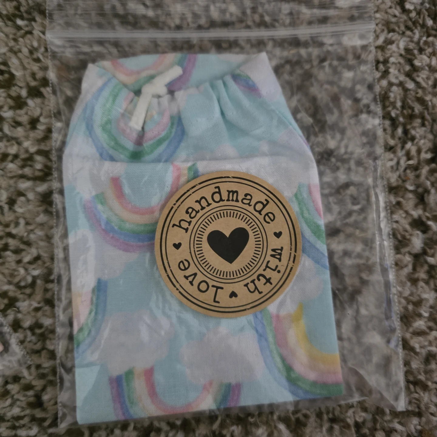 Handmade Rainbow and Butterfly Fabric Pouch - photo 2