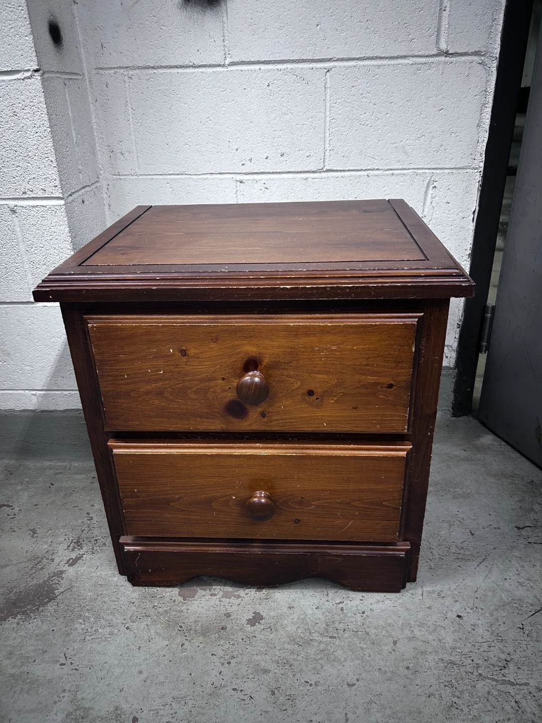 Wooden 2-Drawer Nightstand
