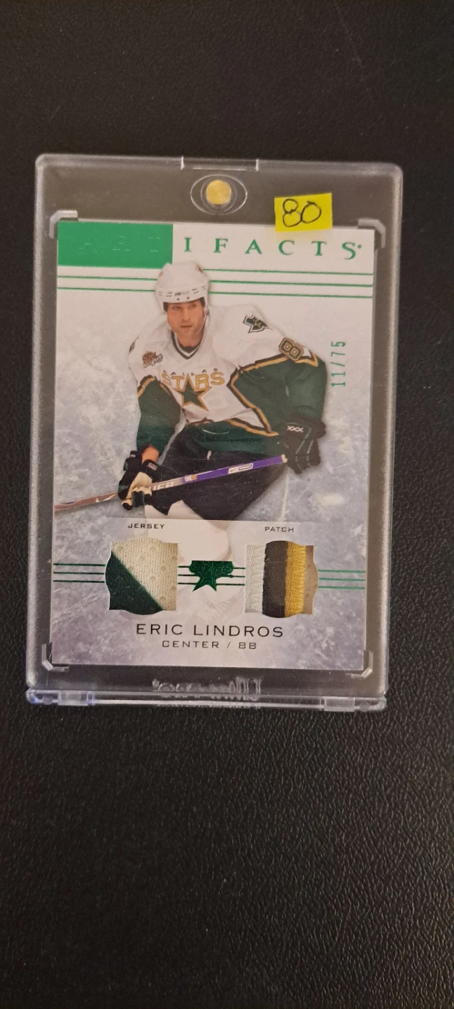 Eric Lindros Artifacts Jersey Patch Card 11/75